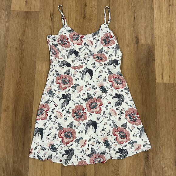 LOFT Outlet White Pink Floral Sundress Dress Size 12 - Picture 3 of 6